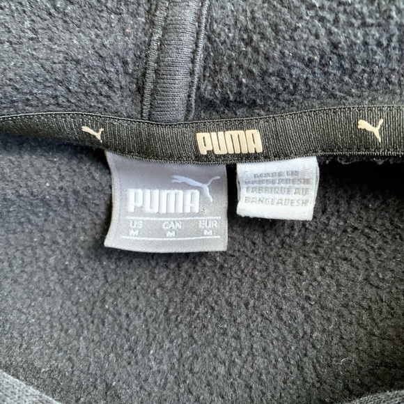 PUMA cropped hoodie sweatshirt black pullover medium - Picture 2 of 4